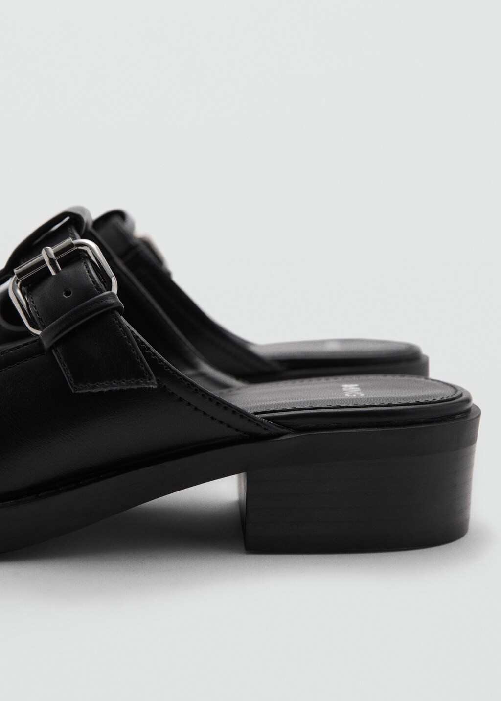 Mule-style clogs with buckle - Black