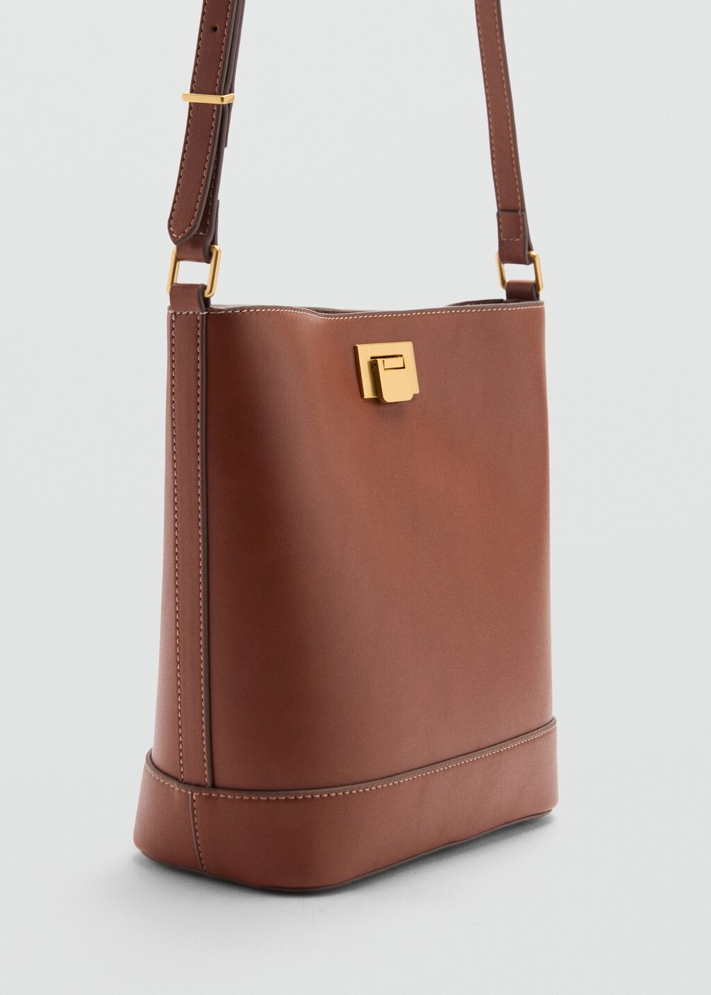 Shopper bag with metallic detail - Brown