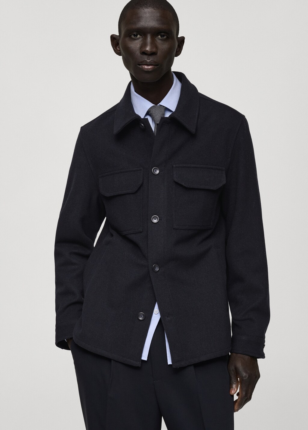 Flannel wool-blend overshirt - Medium Brown