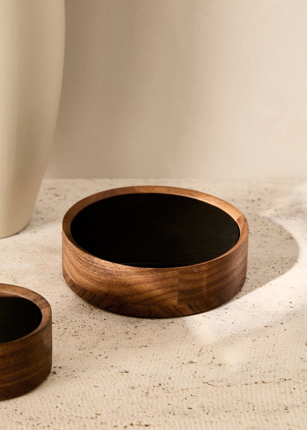 Medium bicolor wooden box - Brown