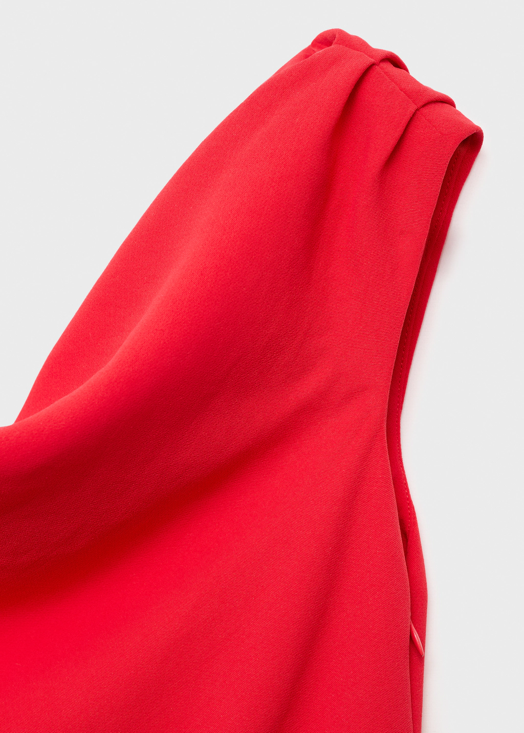 Long asymmetrical draped jumpsuit - Red