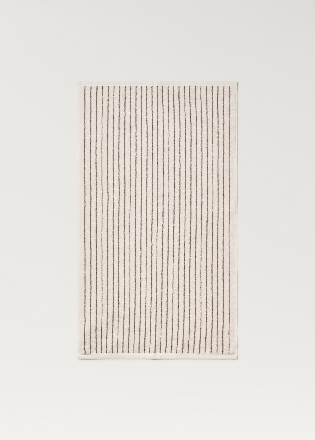 Two-tone striped washbasin towel - Medium Brown