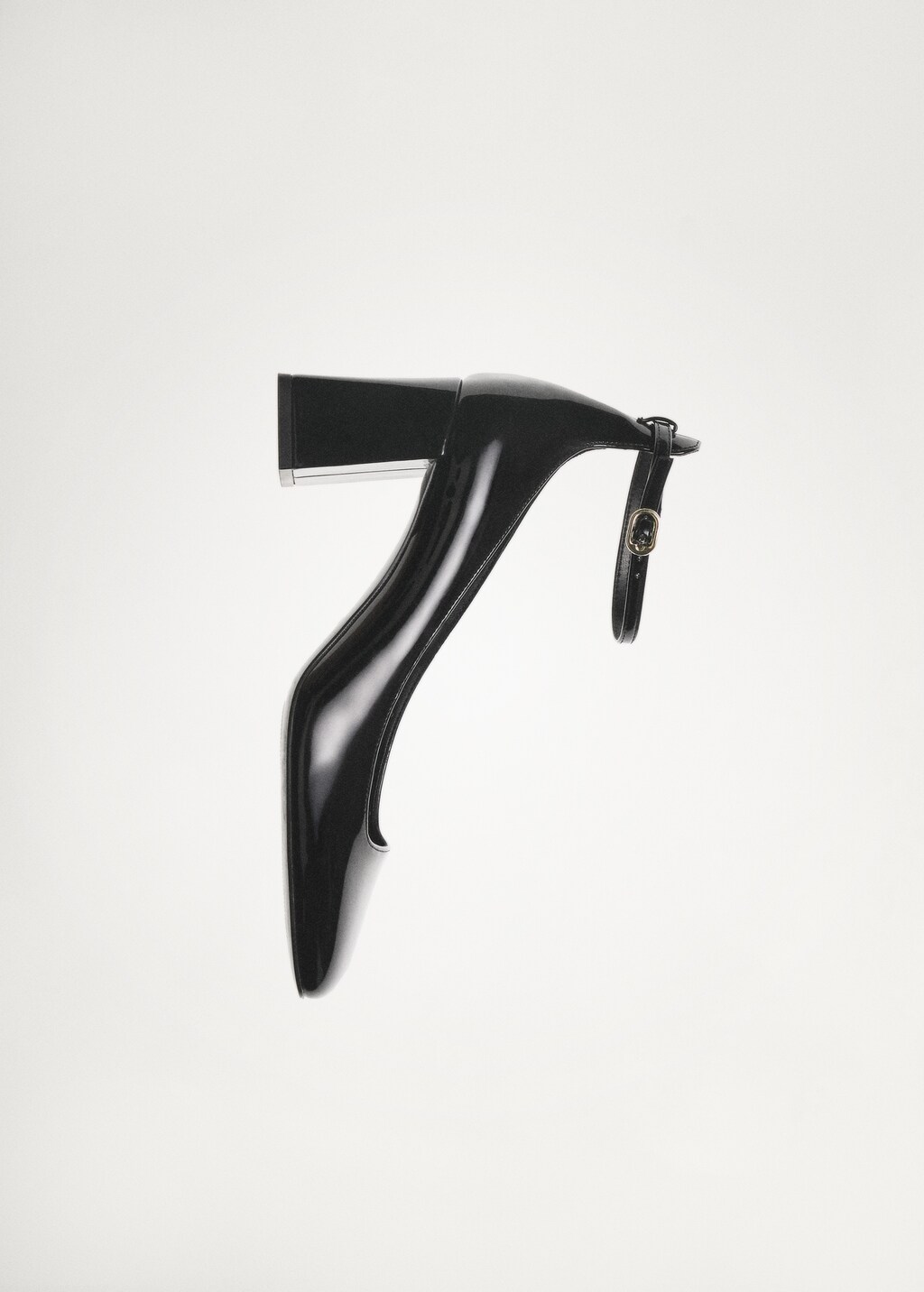 Patent leather-effect heeled shoes - Black