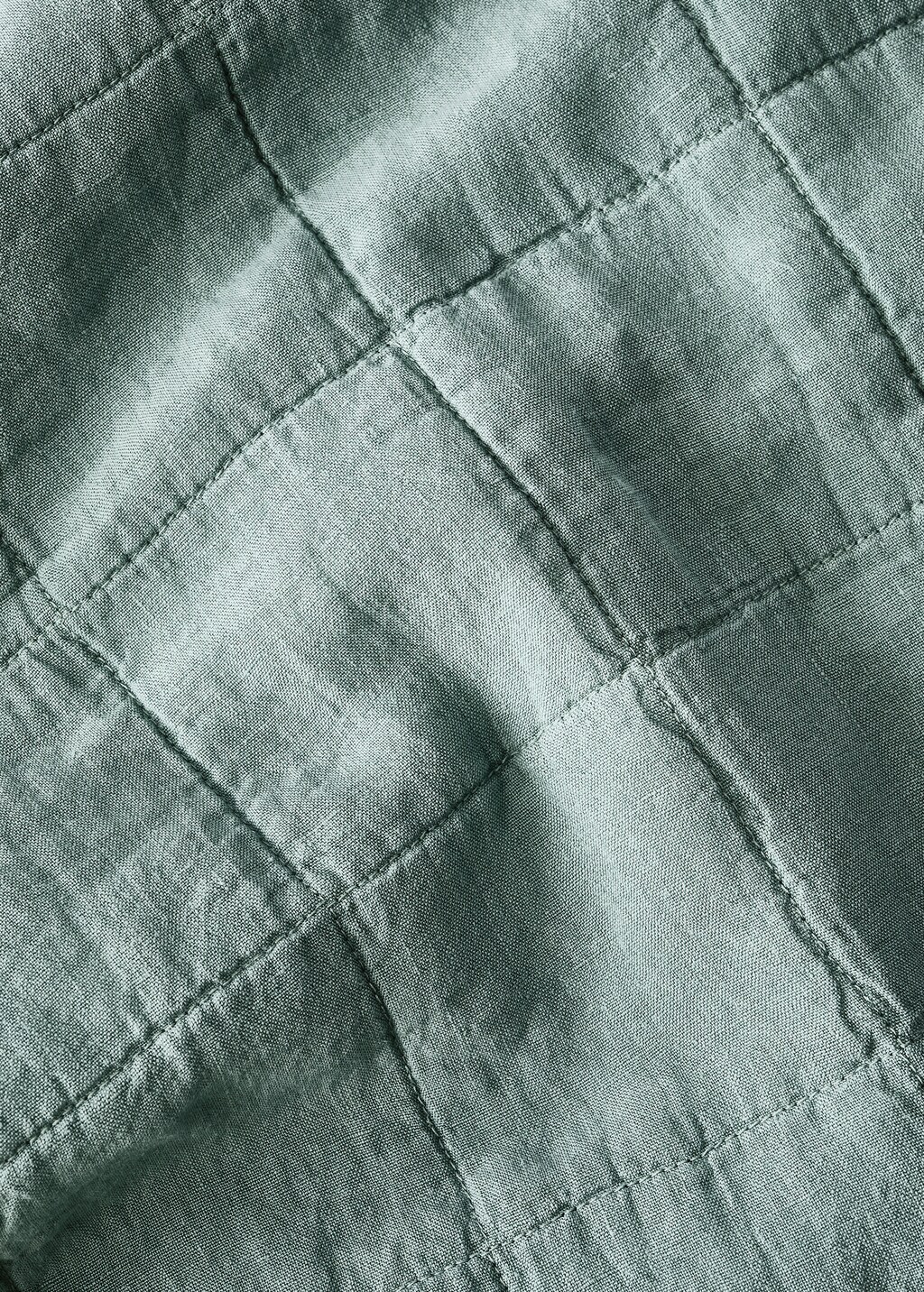 Linen-cotton garment-dyed cot bedspread - Green