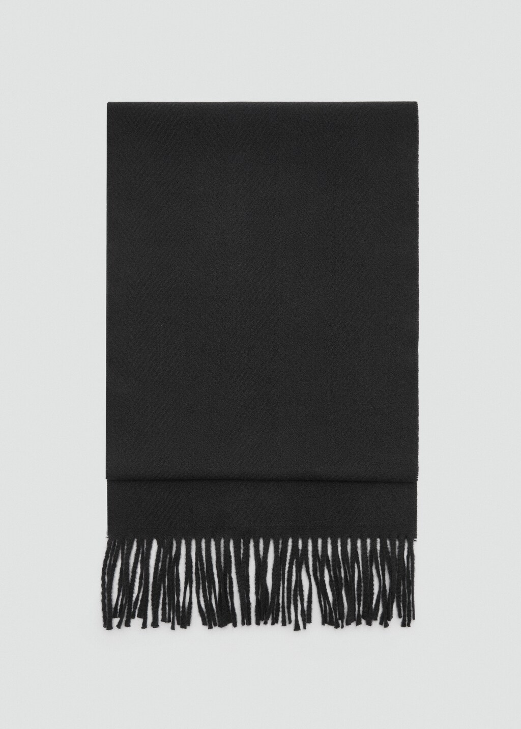Plain fringed scarf - Dark Navy
