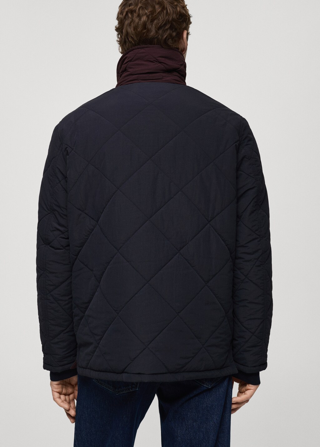 Two-tone reversible quilted jacket - Dark Navy