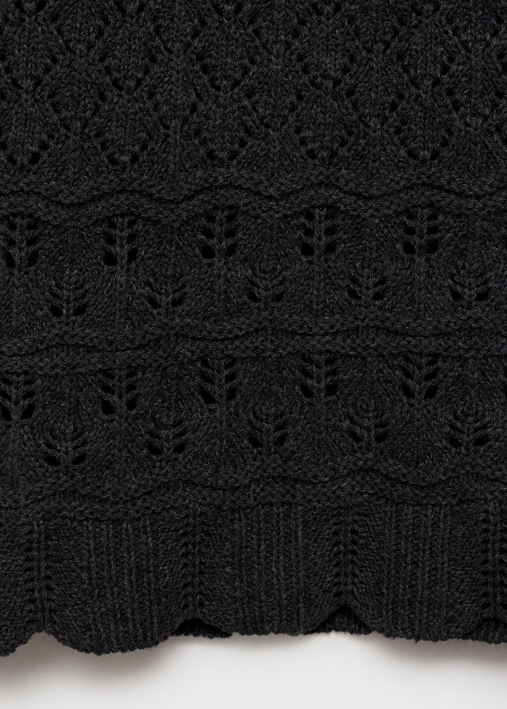 Broderie anglaise panel top - Charcoal