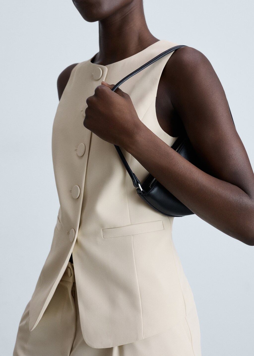 Suit waistcoat with buttons - White