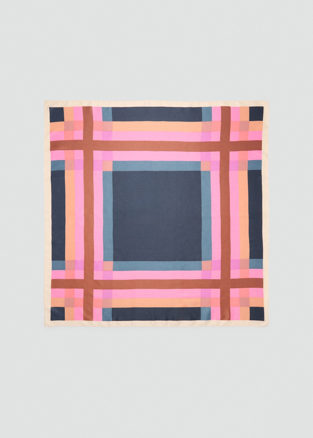 Satin check scarf - Pink