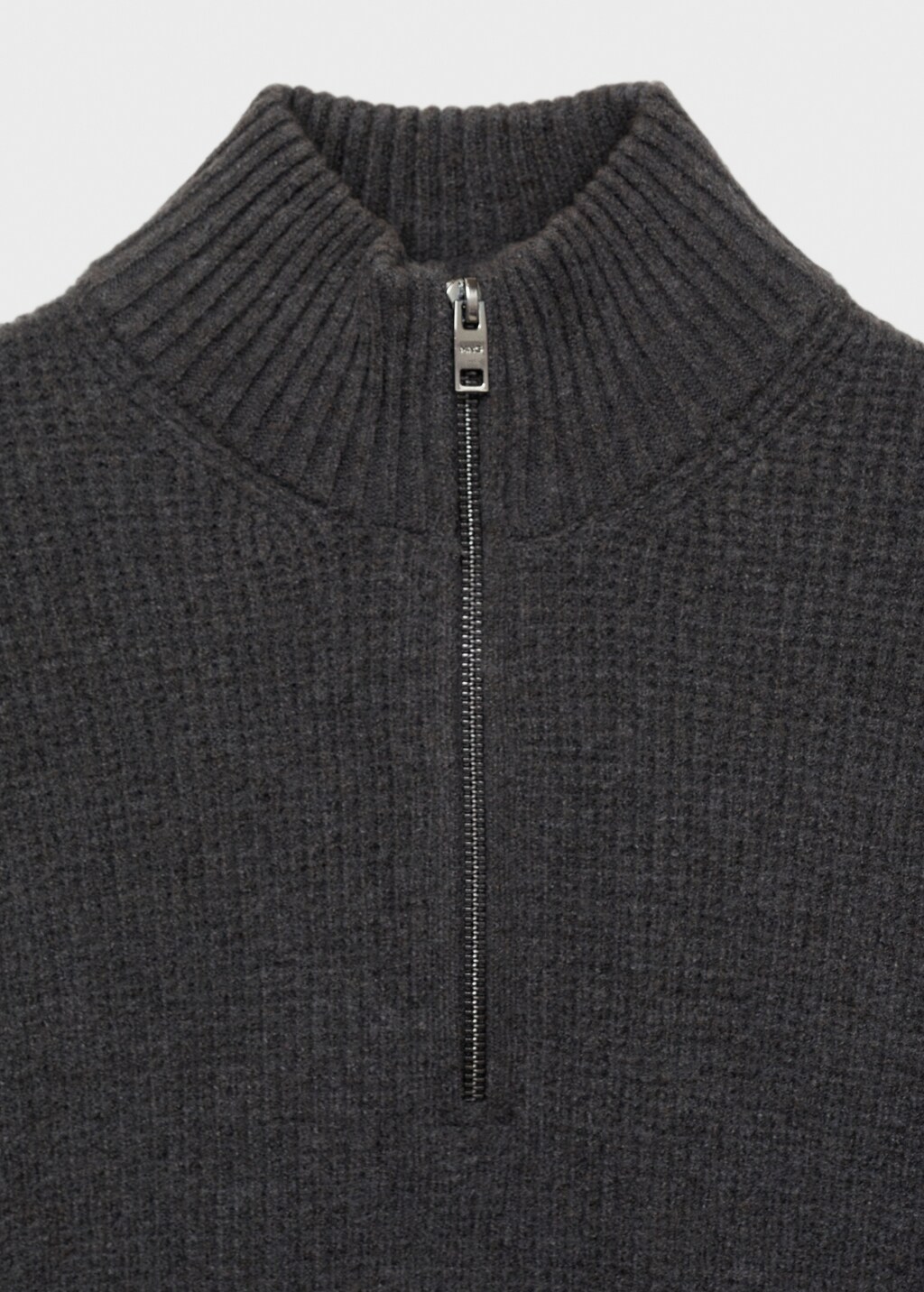 Knitted sweater with perkins neck - China Blue