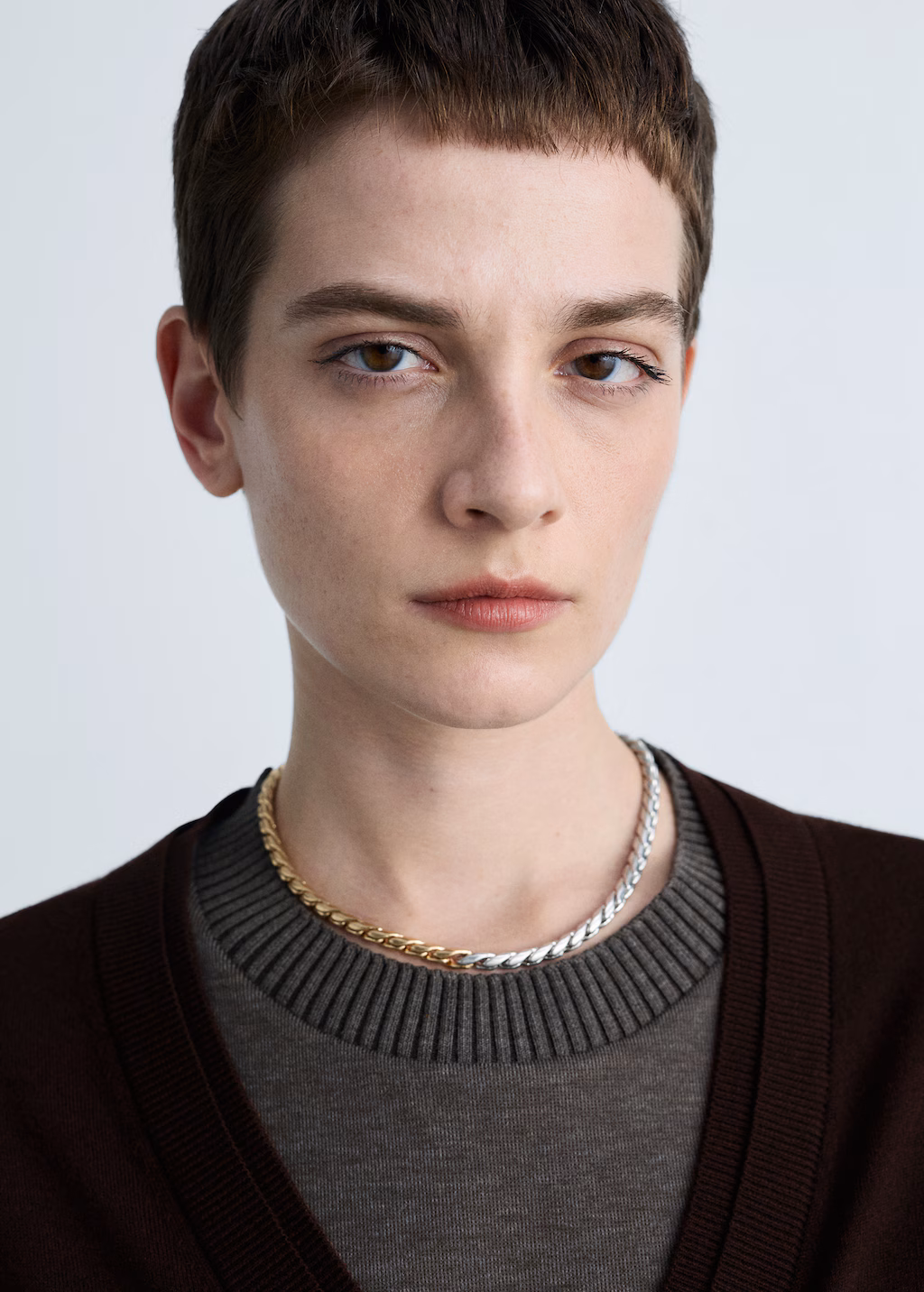 V-neck knitted cardigan - Light/Pastel Purple