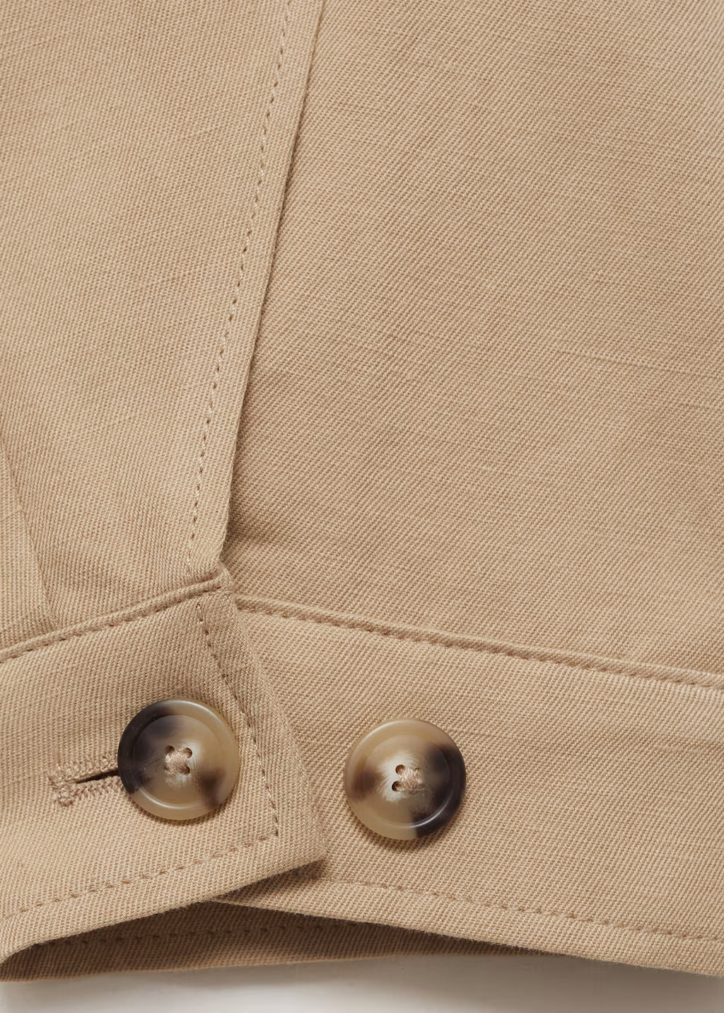 Pocket linen cotton jacket - Beige