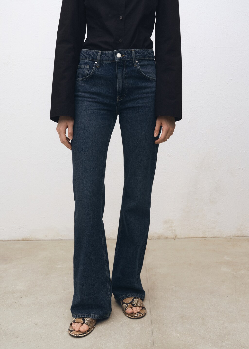 High-waist flared jeans - Dark Blue