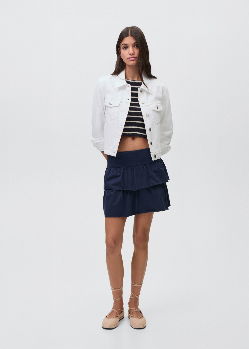 Ruffled mini-skirt - Off White