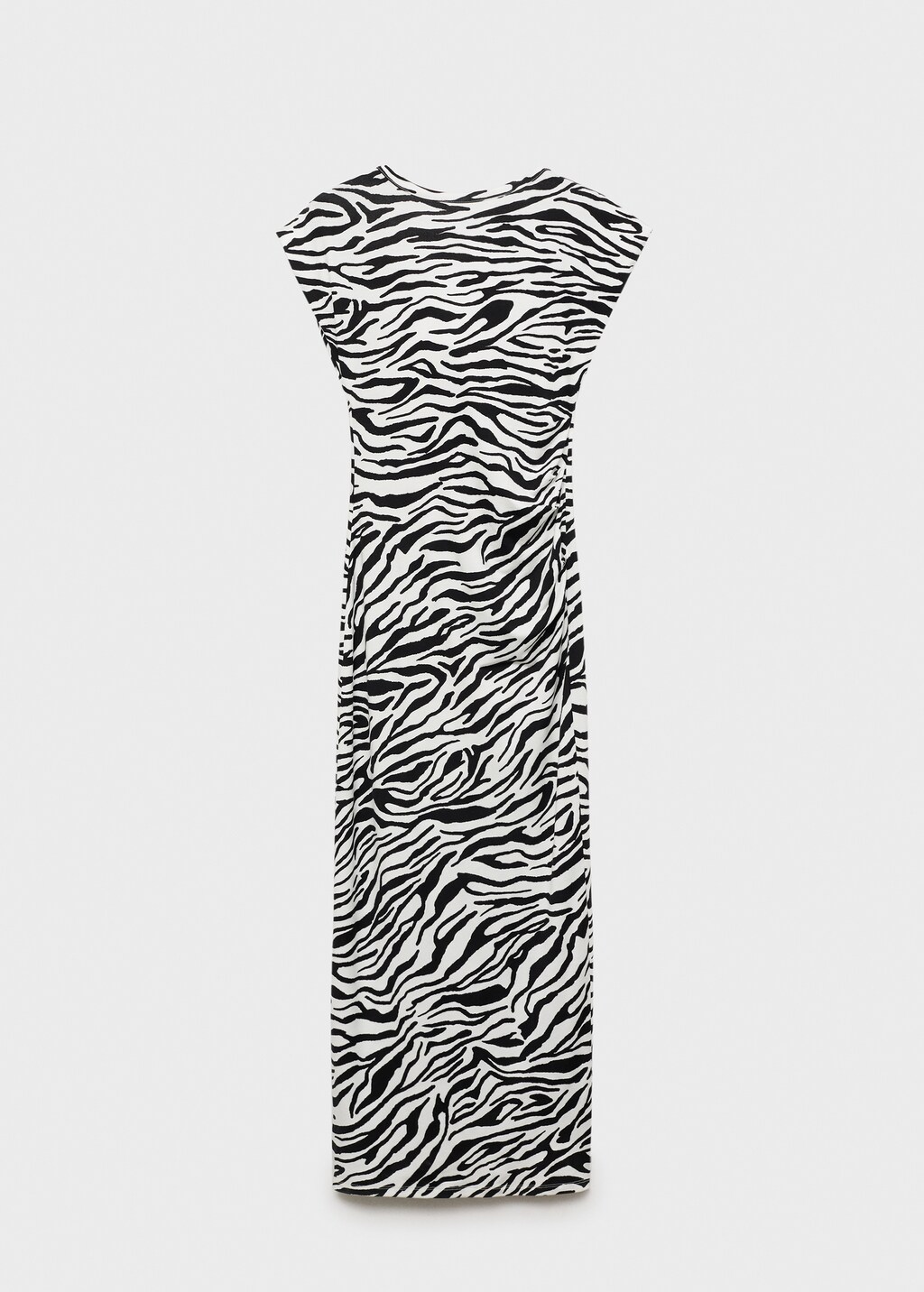 Zebra-print fitted midi-dress - Black