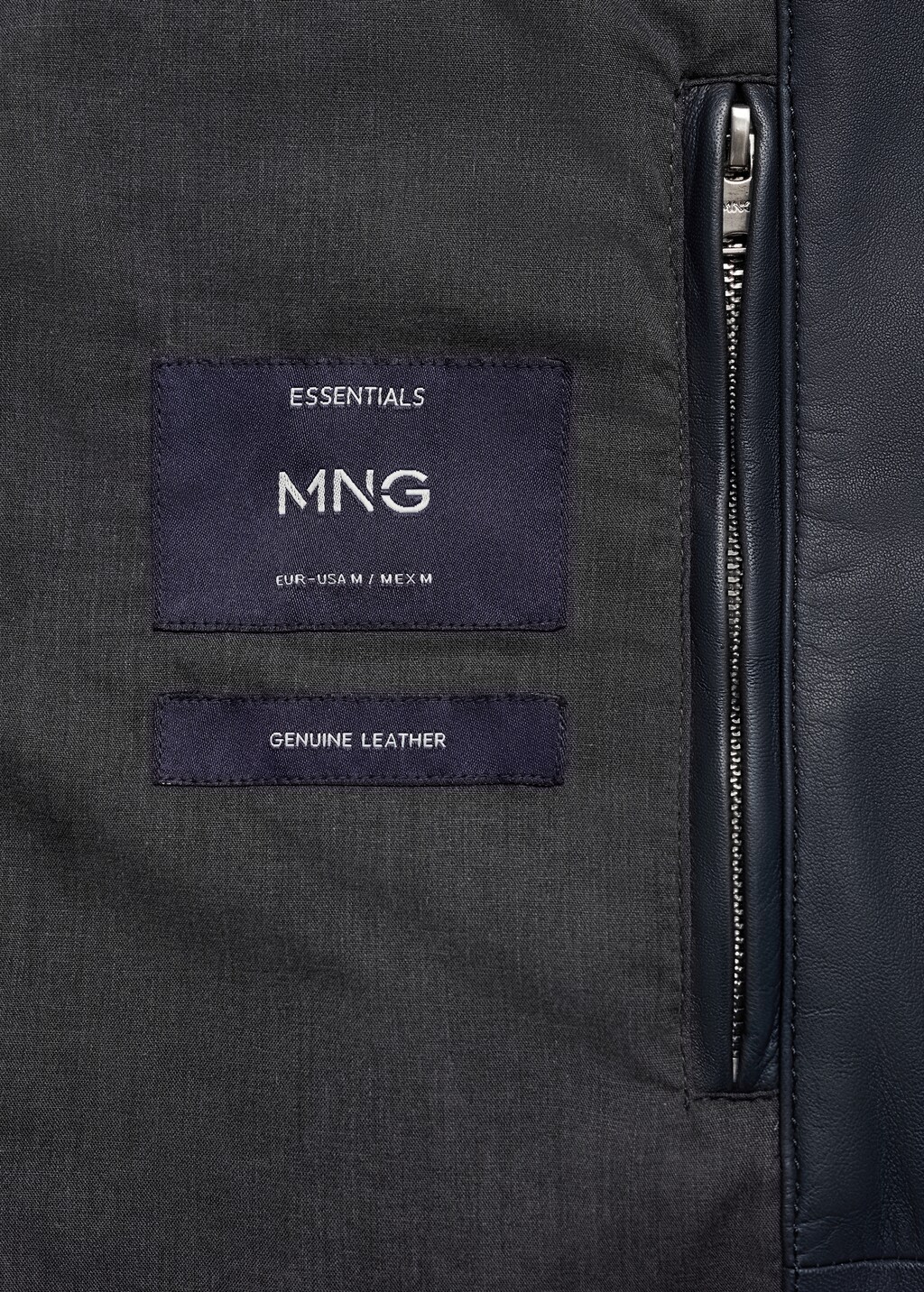 Nappa leather jacket with pockets - Night Blue