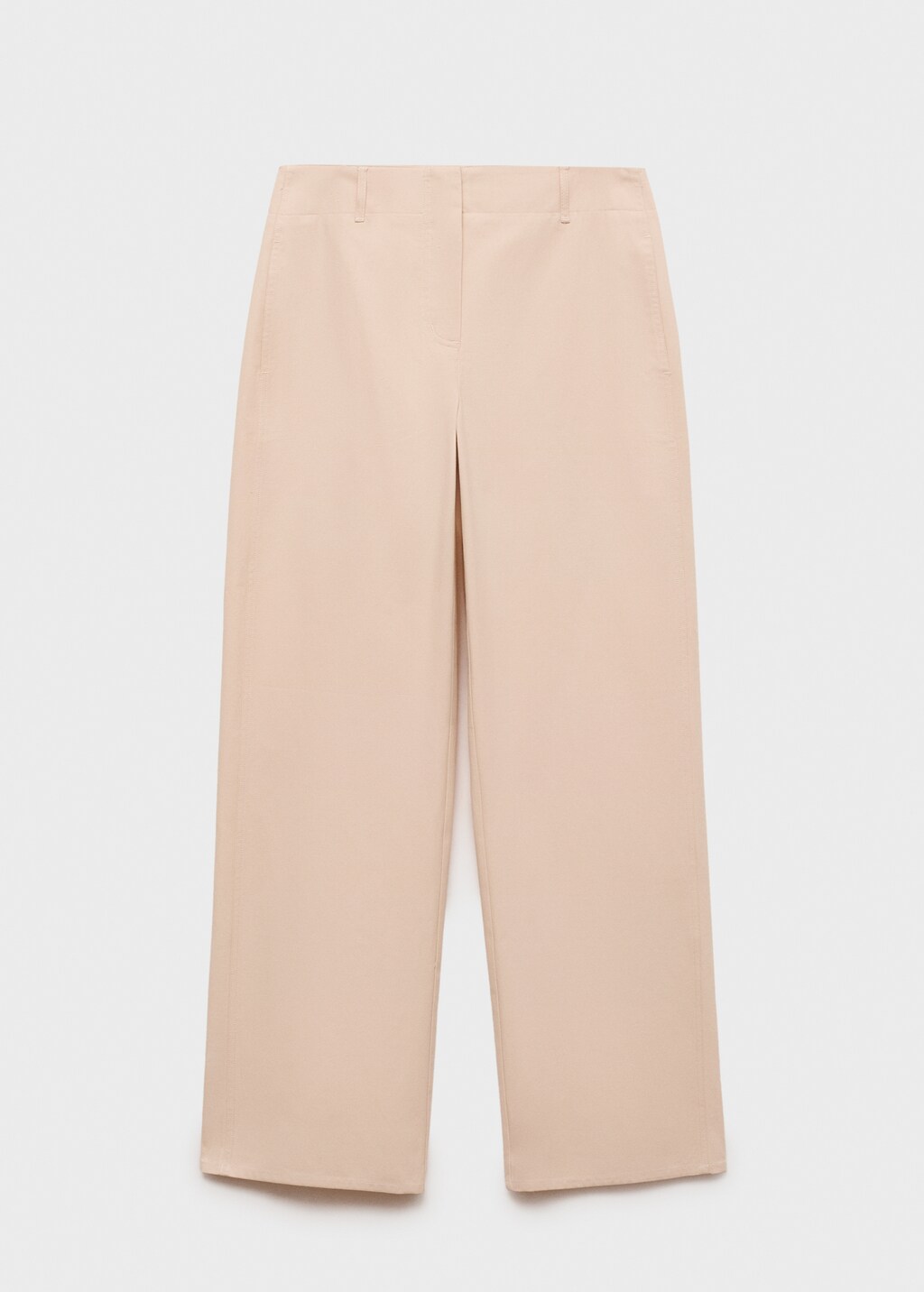 Mid-rise straight-fit cotton trousers - Ecru