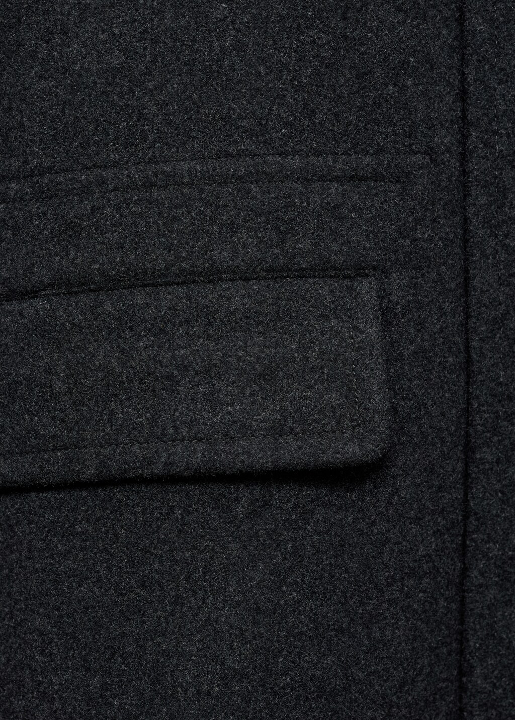Pocketed wool coat - Charcoal