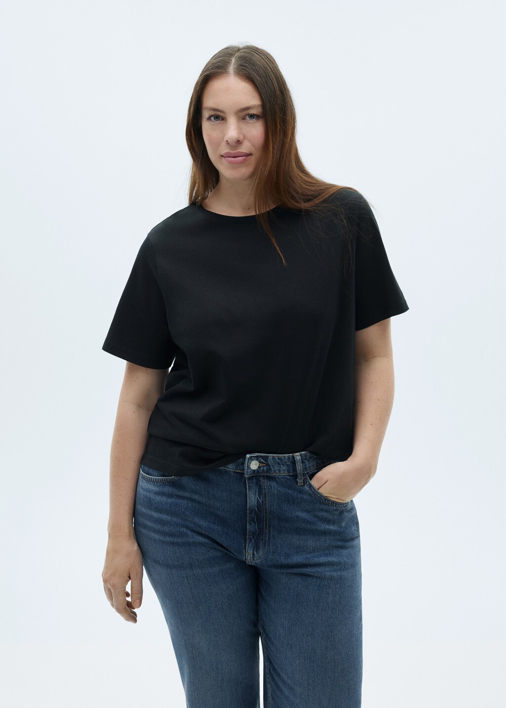 Matilda medium-rise straight-fit jeans - Black denim