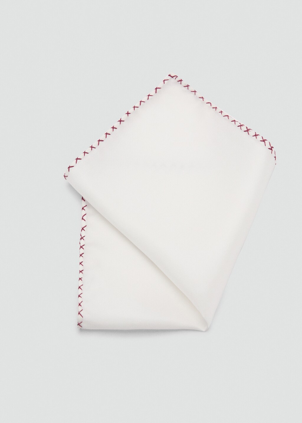 100% silk embroidered pocket handkerchief - Burgundy