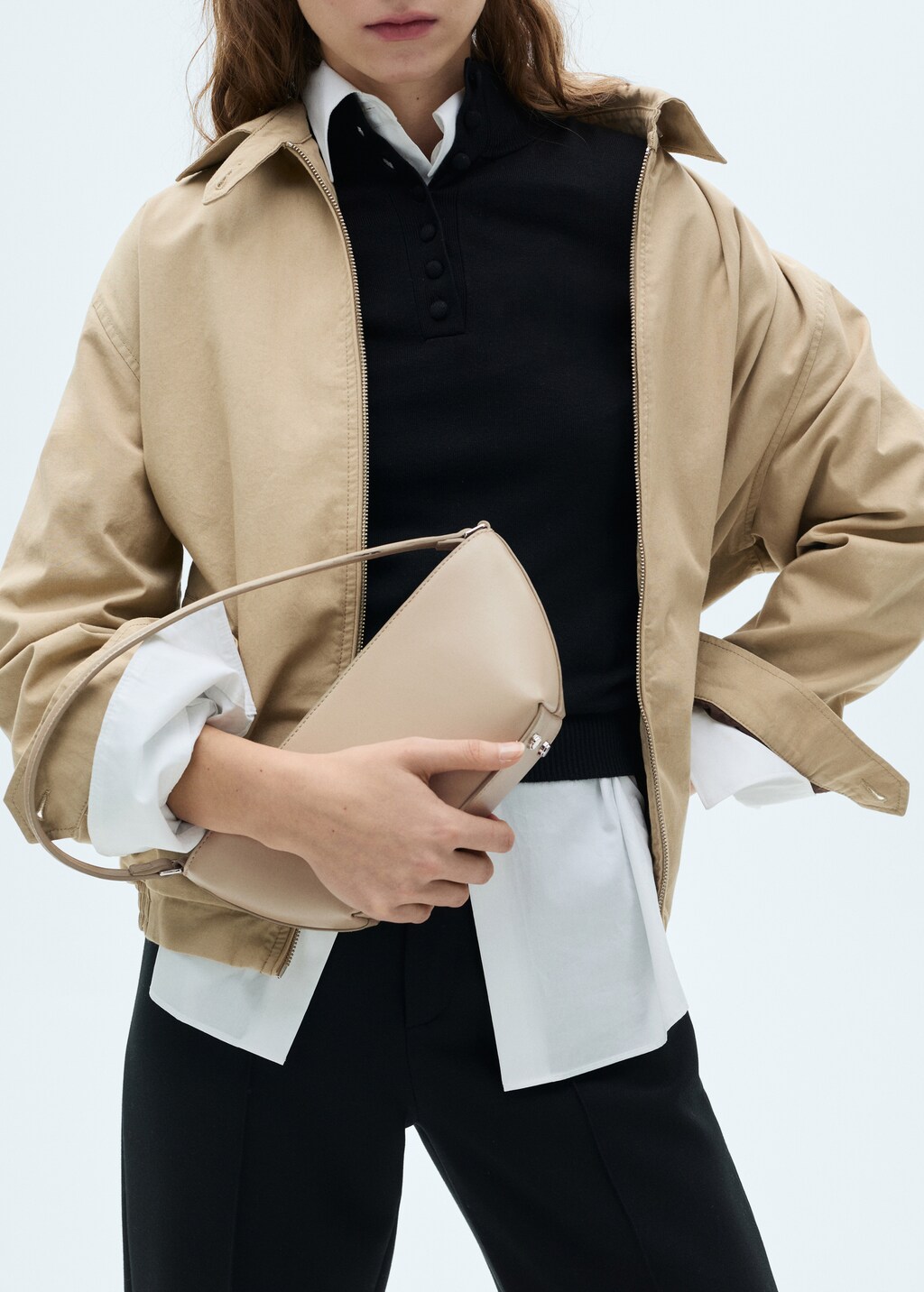 Oval shoulder bag - Black