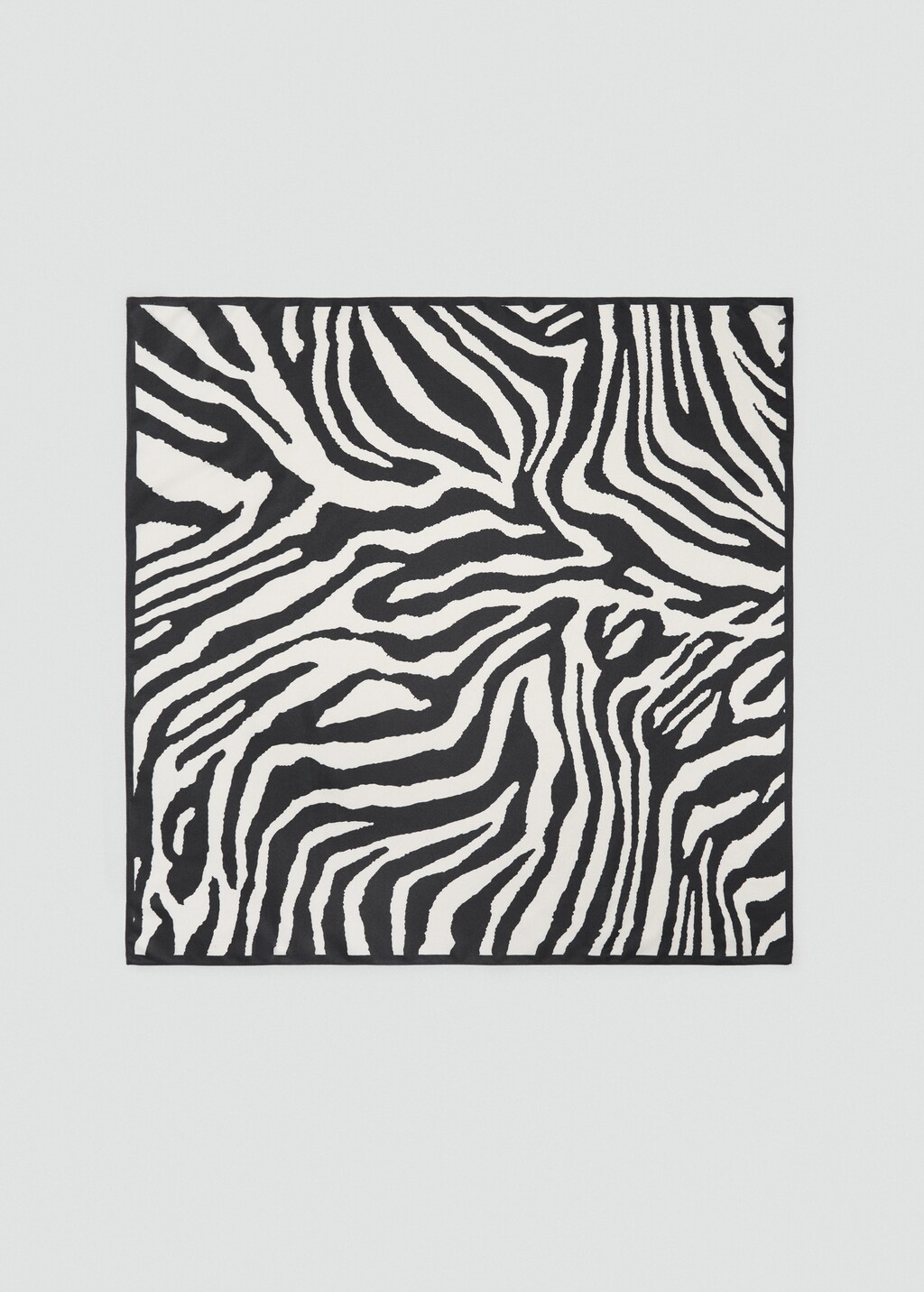 Zebra satin scarf - Black