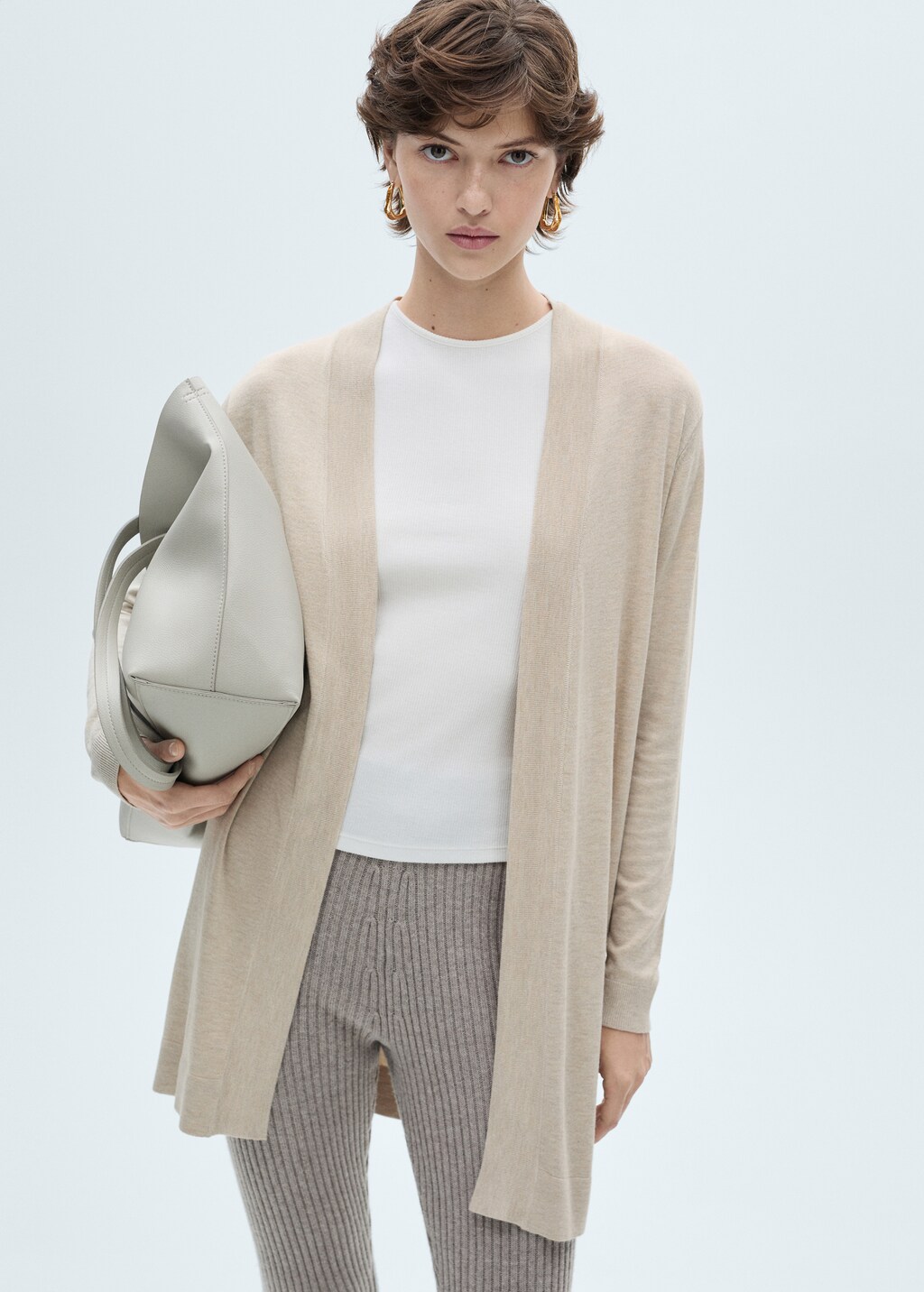 Fine-knit cardigan - Black