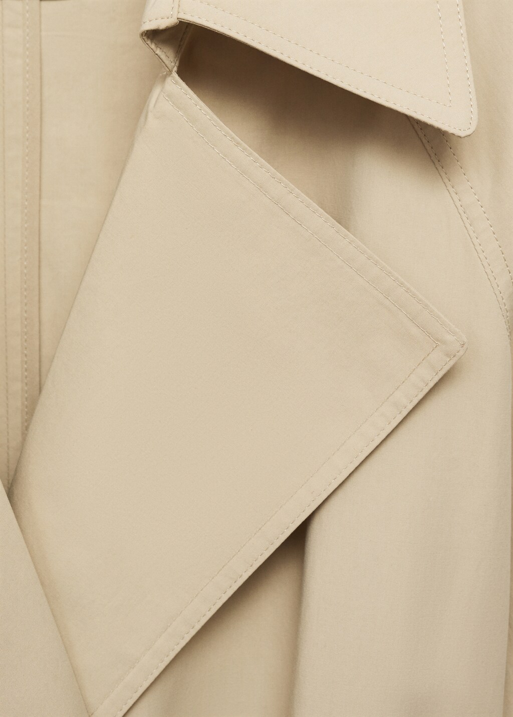 Cotton trench coat with belt - Beige