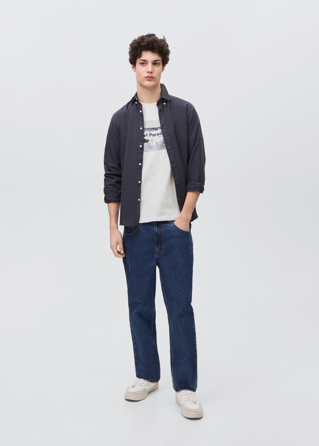 Printed cotton-blend t-shirt - Off White