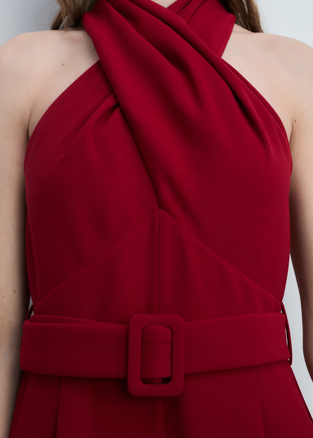 Belt wrap jumpsuit - Wine