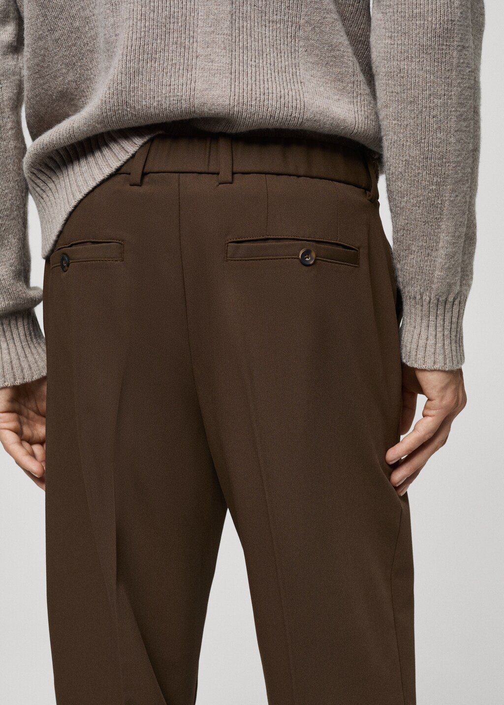 Regular-fit pleated flowy trousers - Grey