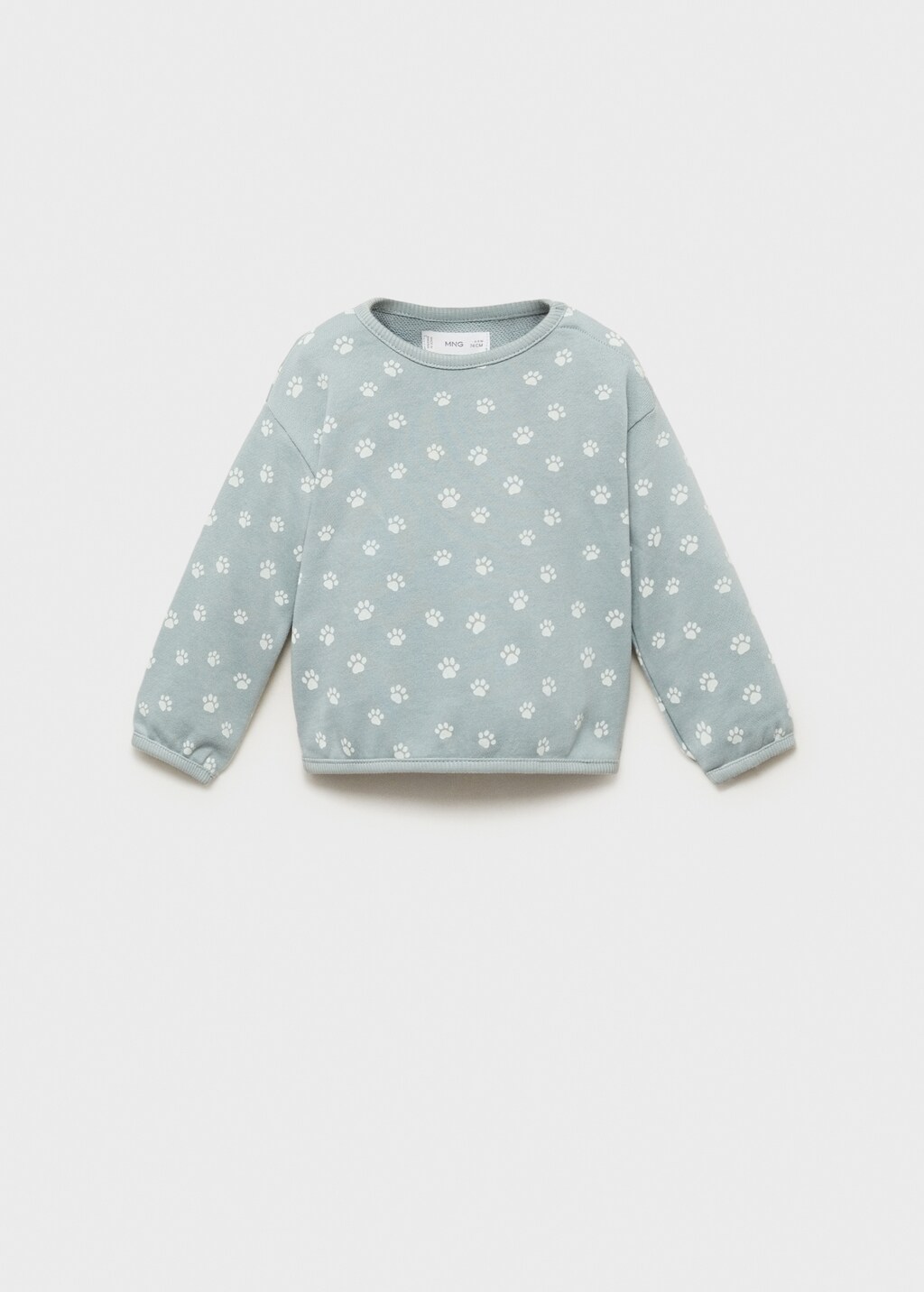 Printed cotton sweatshirt - Aqua Green