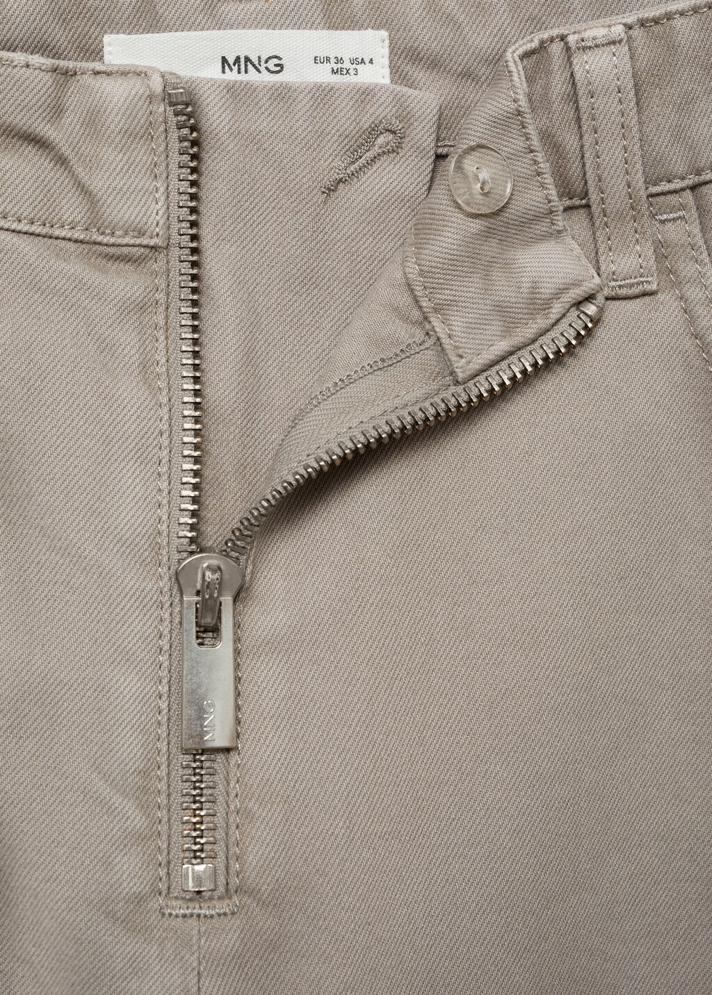 Wideleg jeans with zip - Light/Pastel Grey