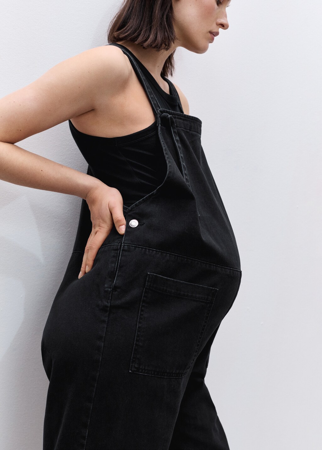 Maternity denim dungarees - Black denim
