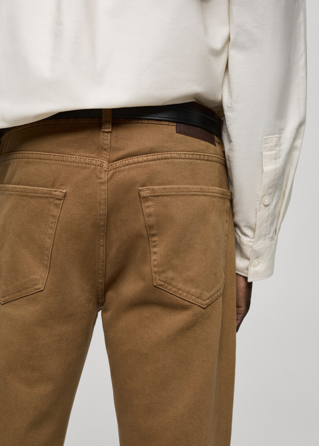 Straight fit cotton jeans - Medium Brown