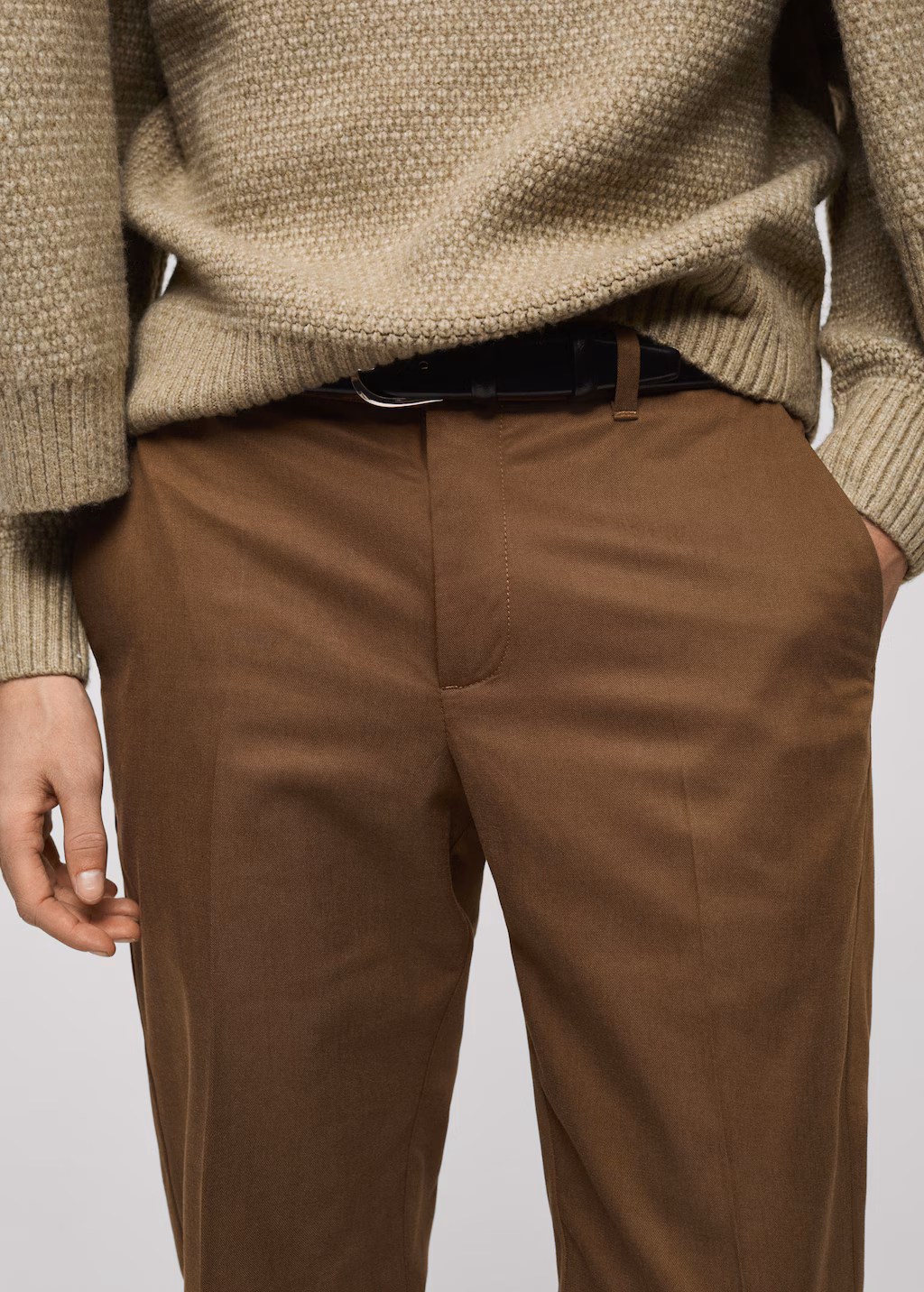 Regular-fit cotton trousers - Dark Navy