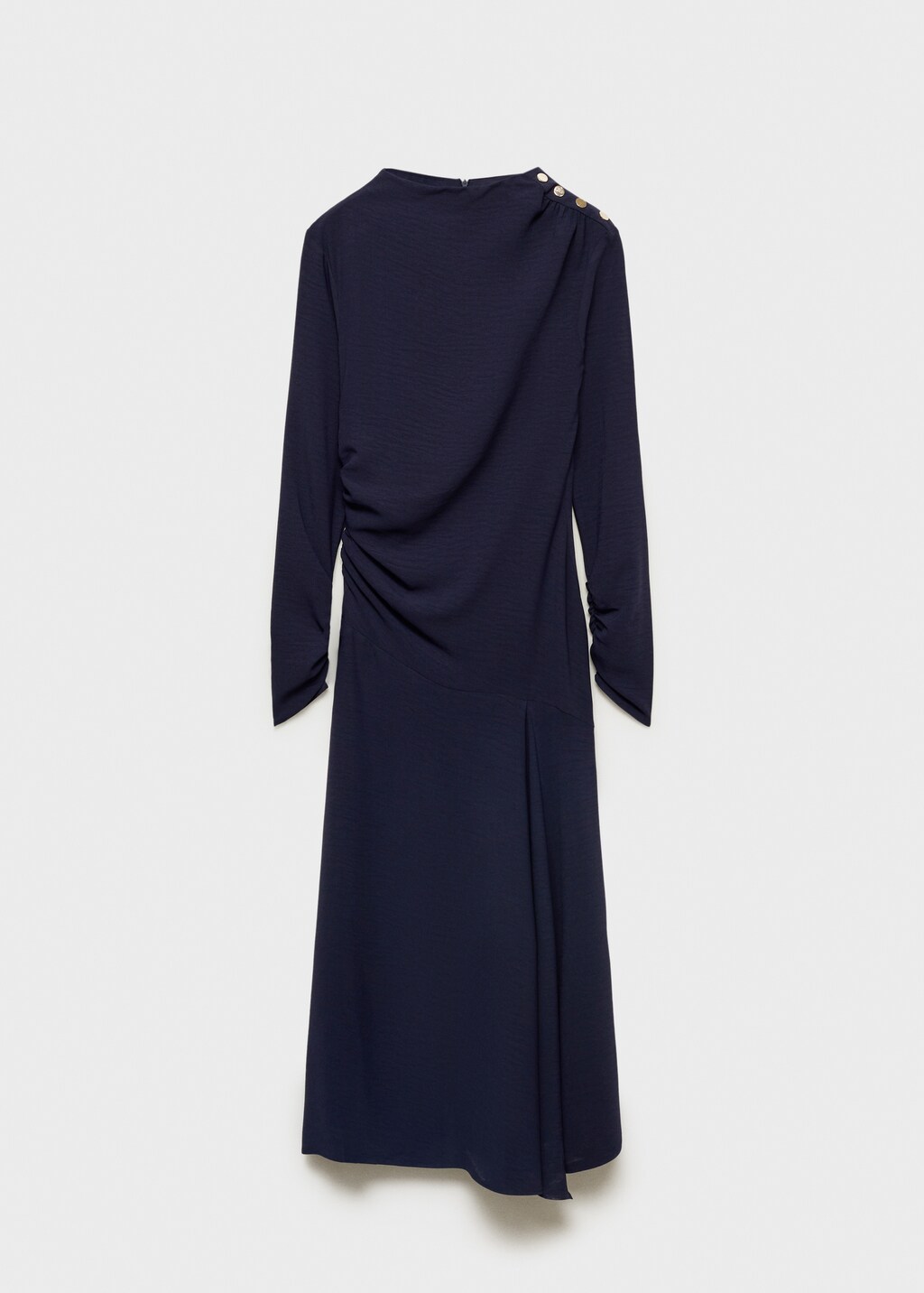 Asymmetrical pleated dress - Night Blue