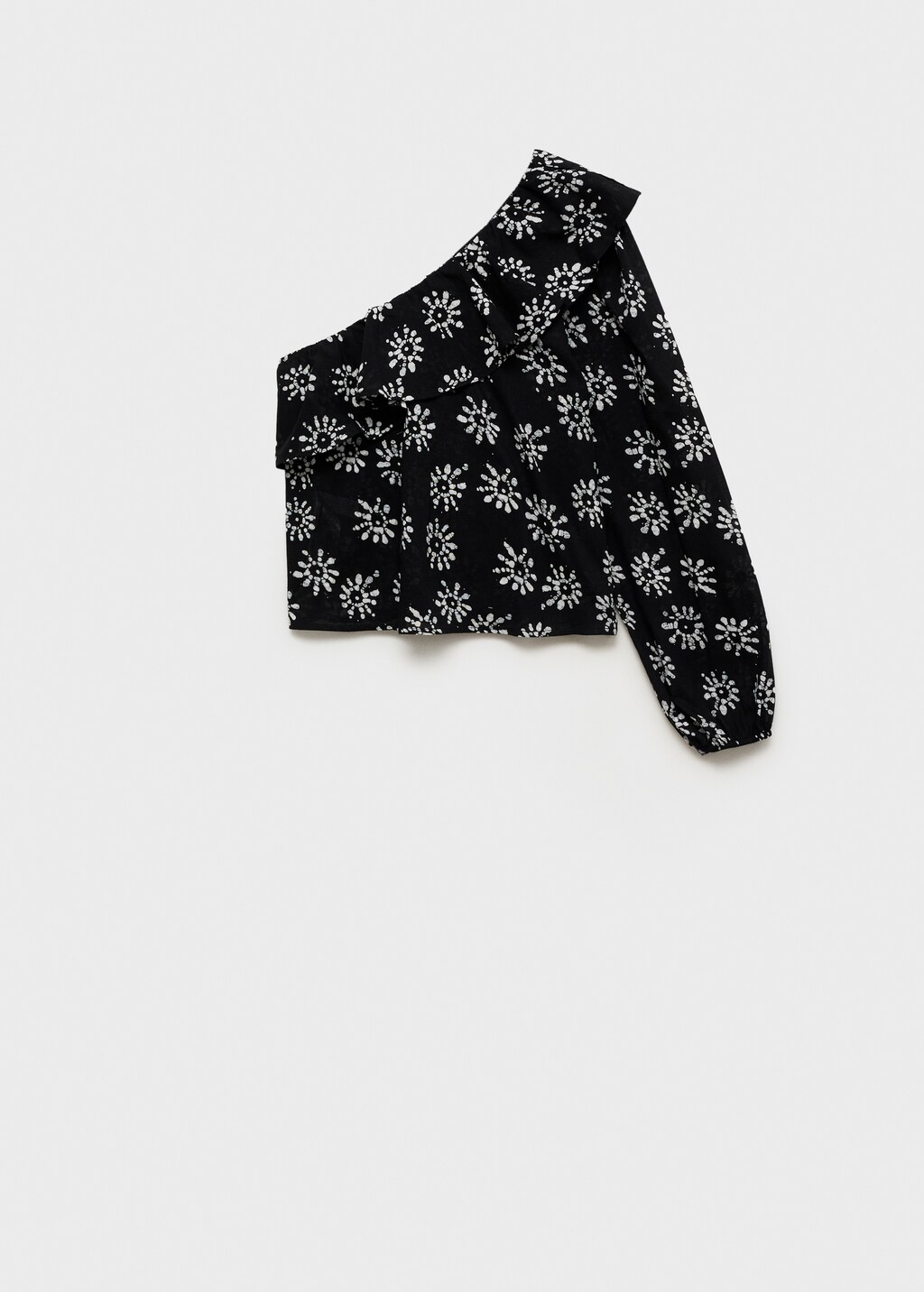 Asymmetrical printed blouse - Black