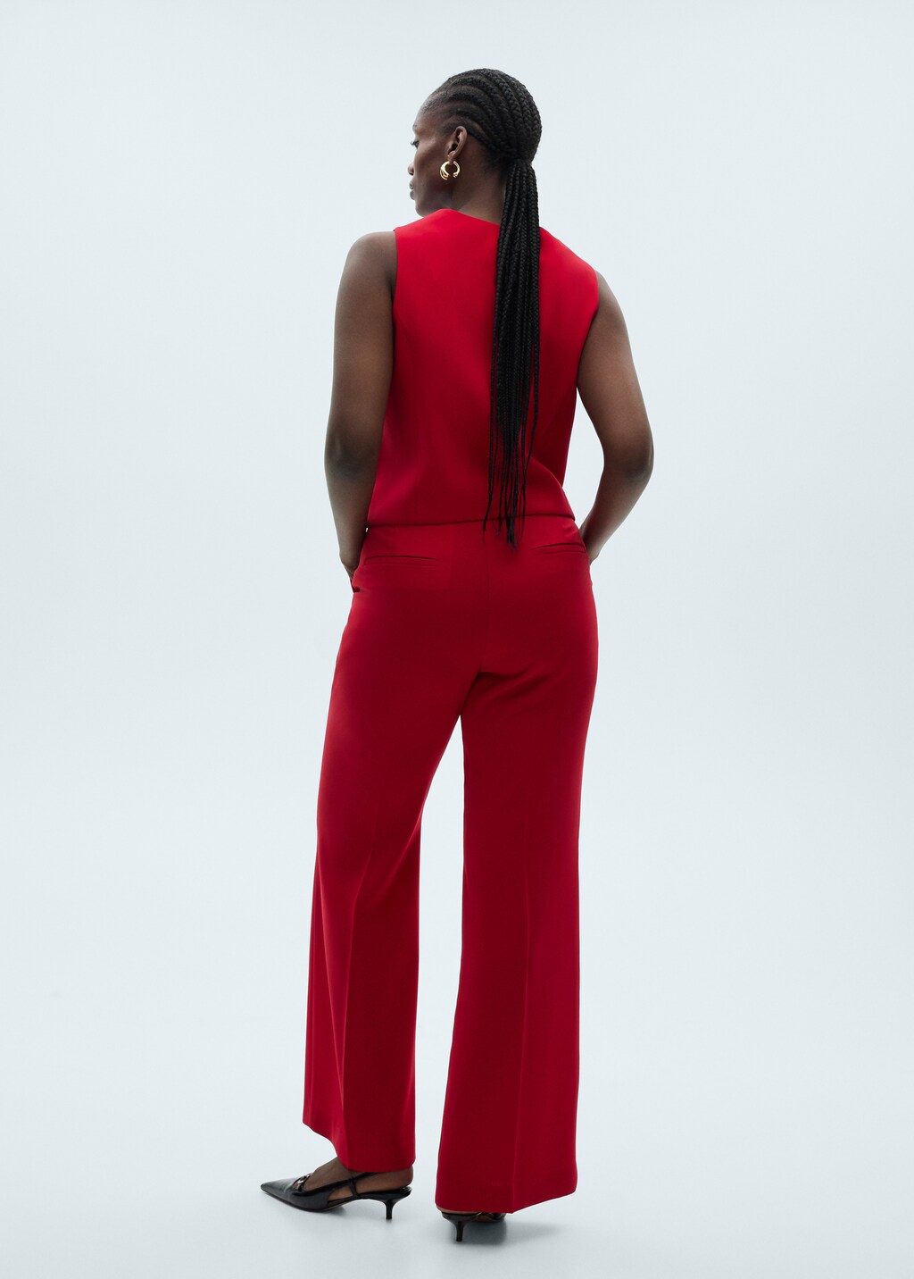 Wideleg suit trousers - Black