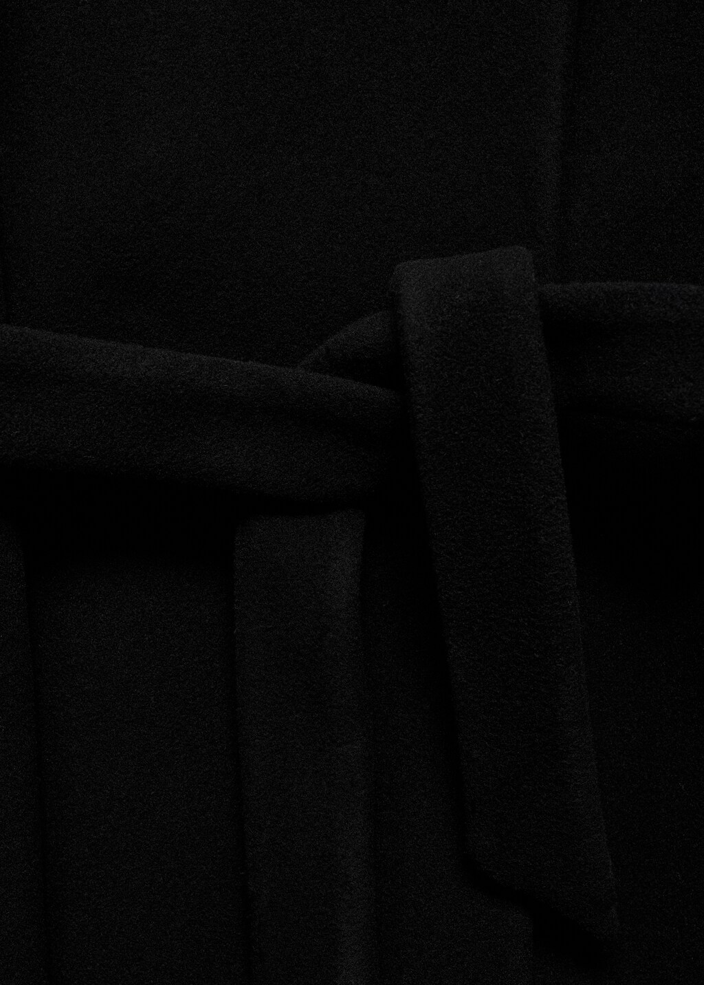 Turtleneck virgin wool coat - Black