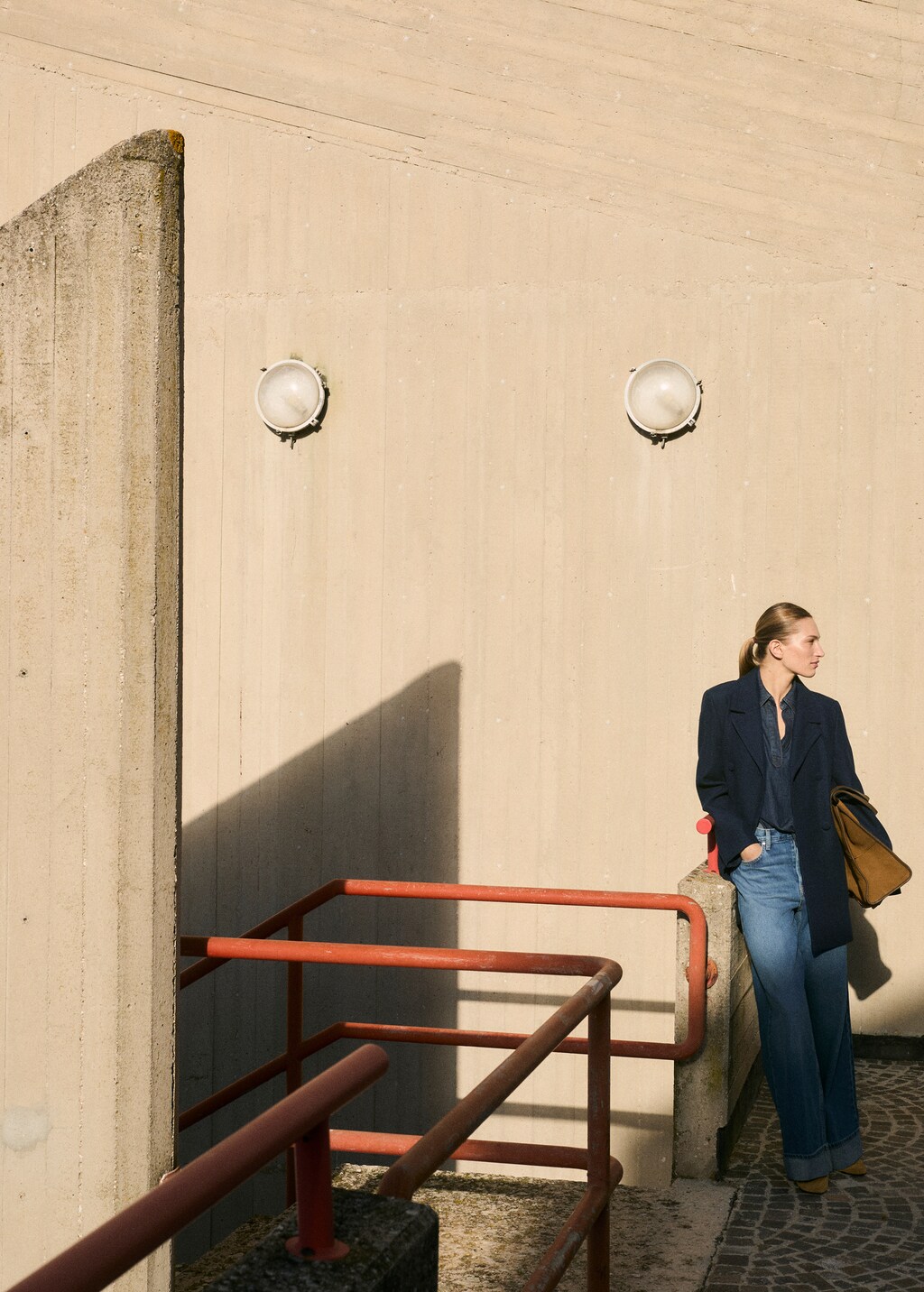 Double-breasted lapels coat - Dark Navy