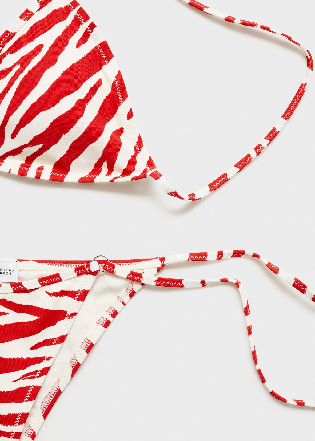 Zebra bikini bottom with bows - Red