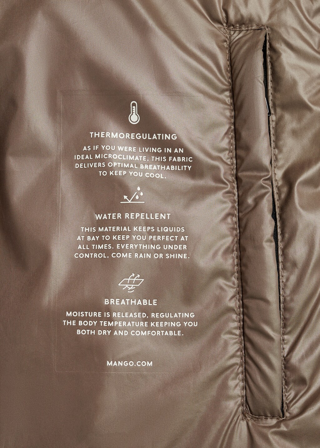Water-repellent quilted coat - Medium Brown