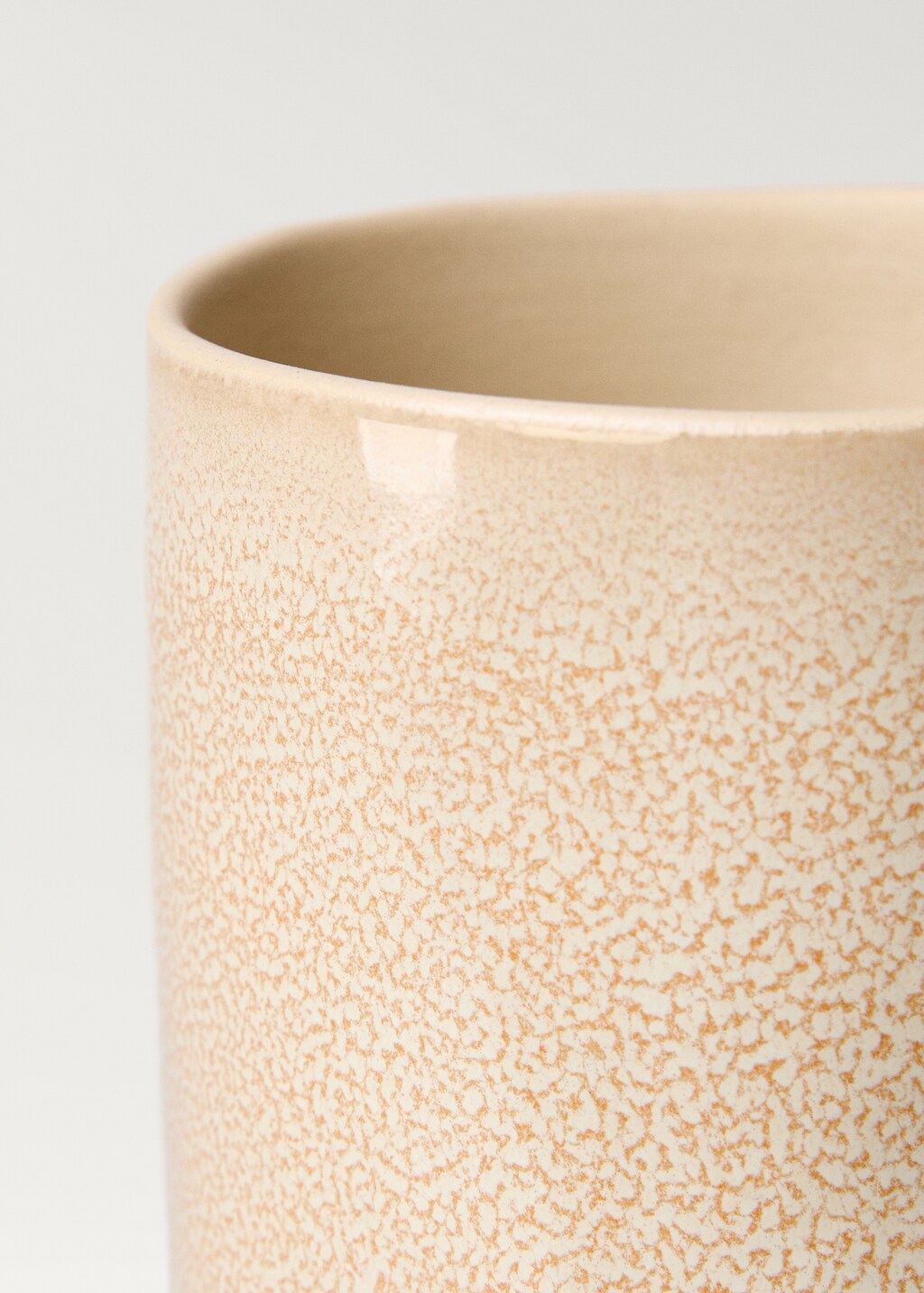 Stoneware cylindrical vase 30cm - Beige