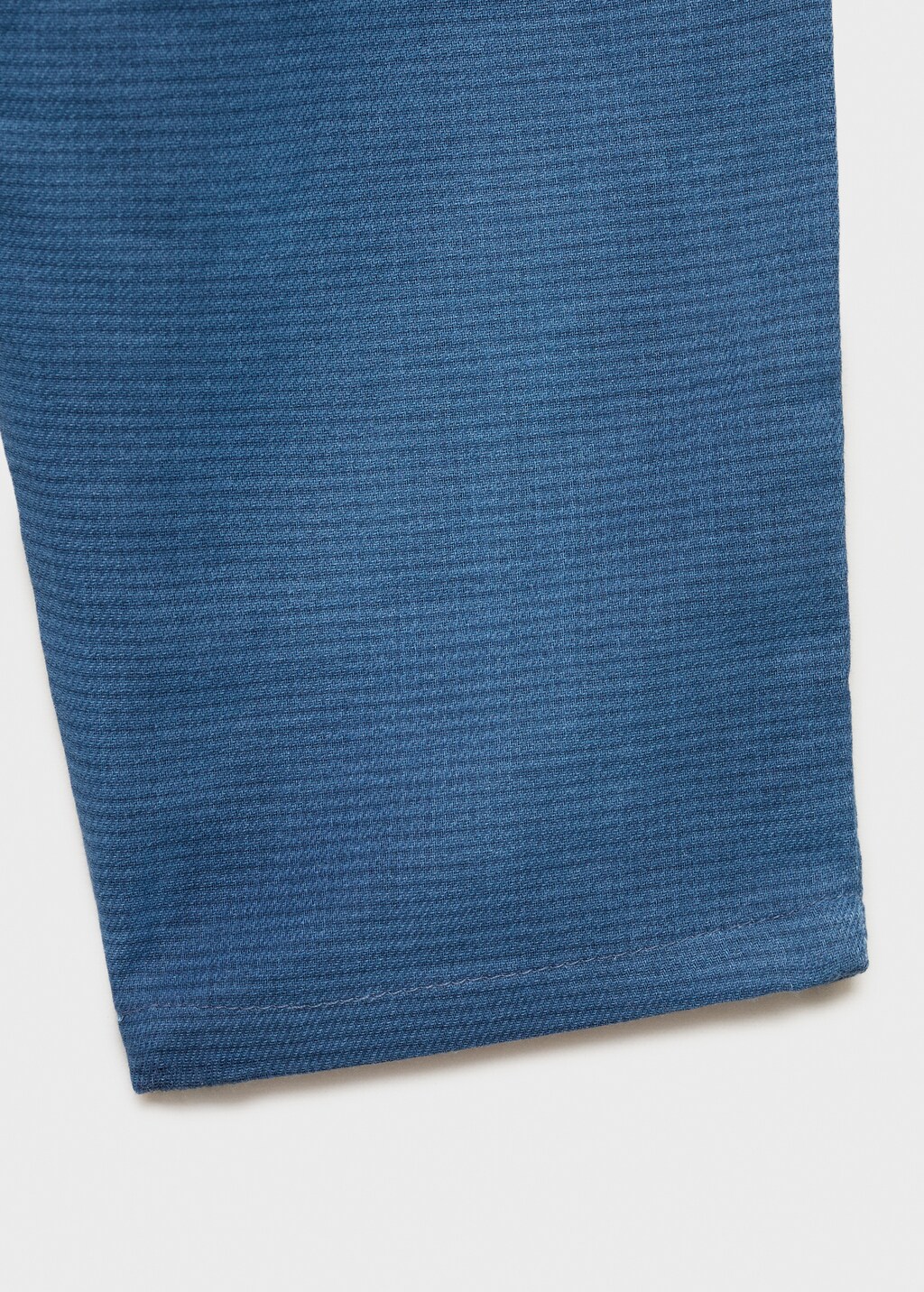 Textured cotton trousers - Blue