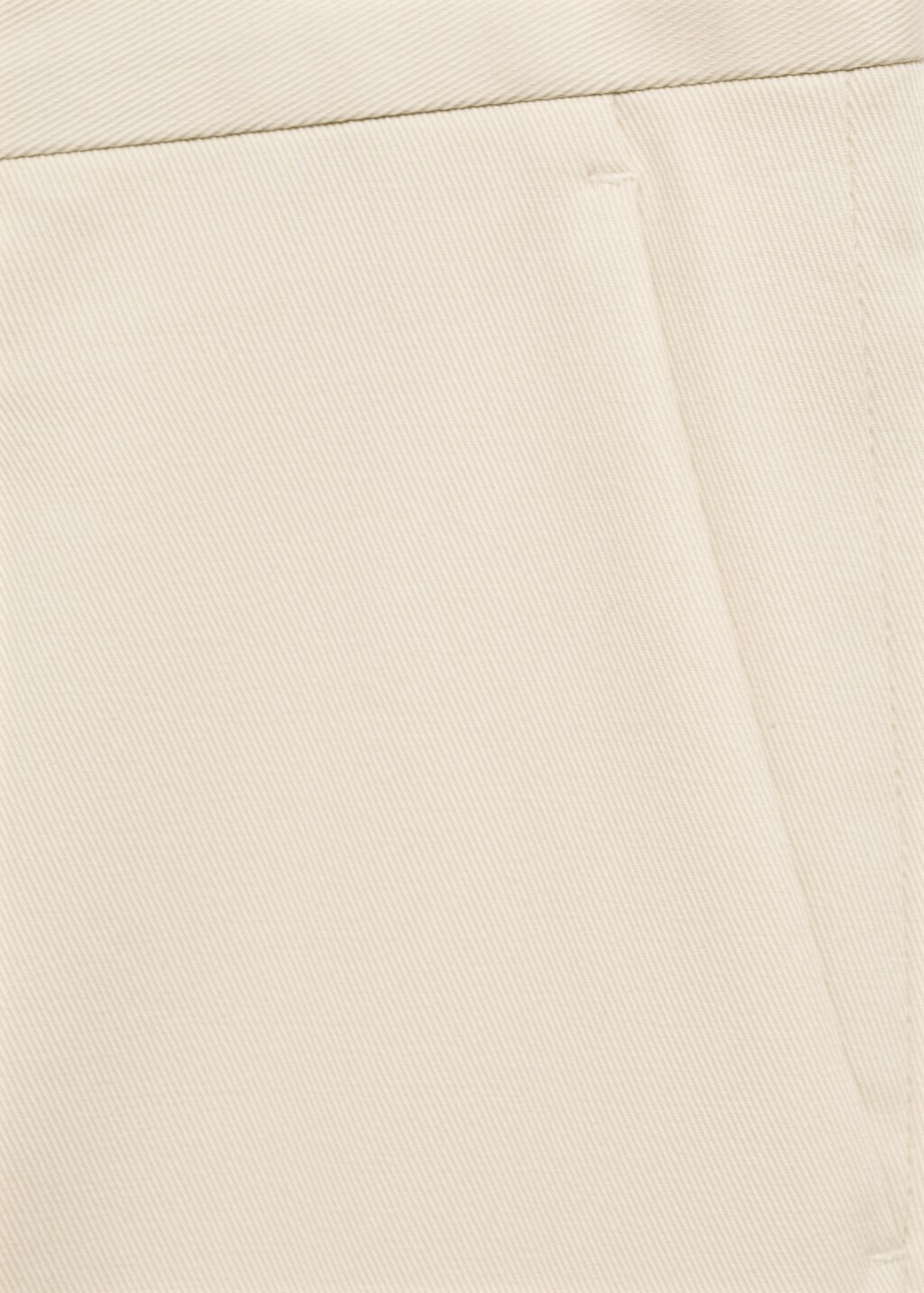 Cotton twill pleated trousers - Ecru