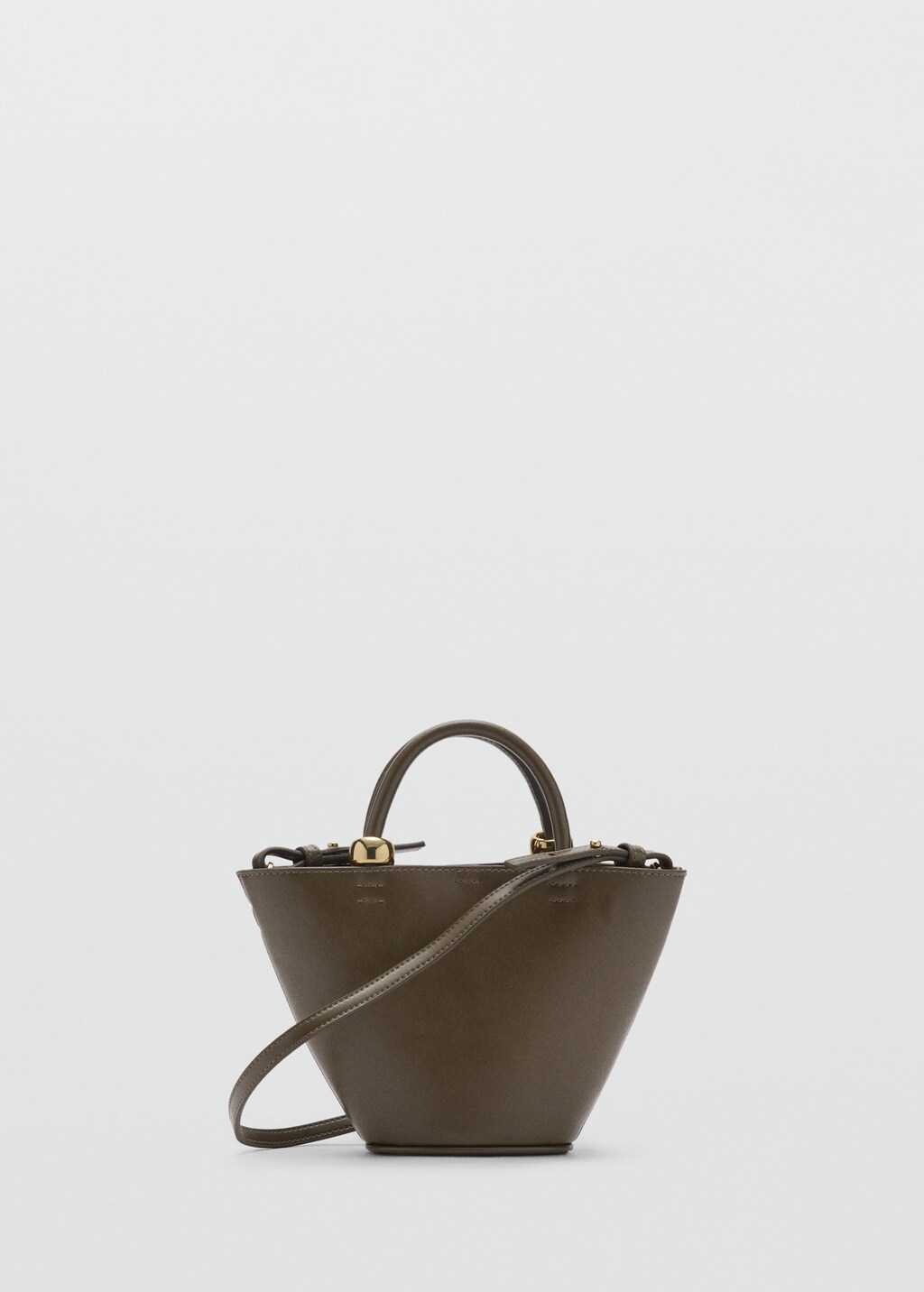 Mini shopper bag with metallic detail - Black