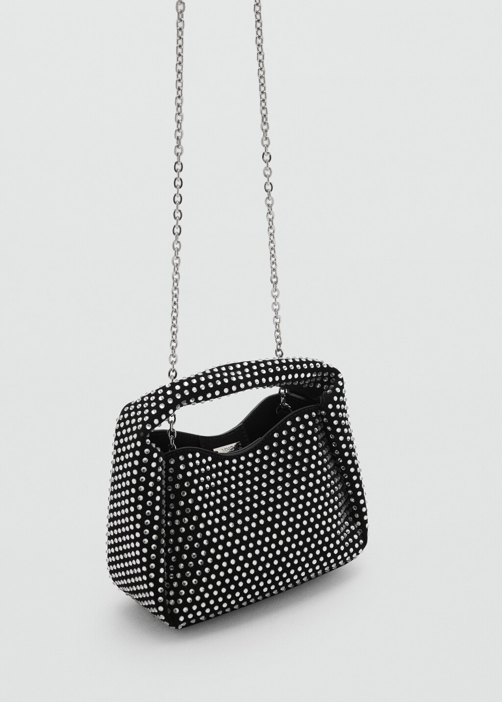 Mini rhinestone chain bag - Black