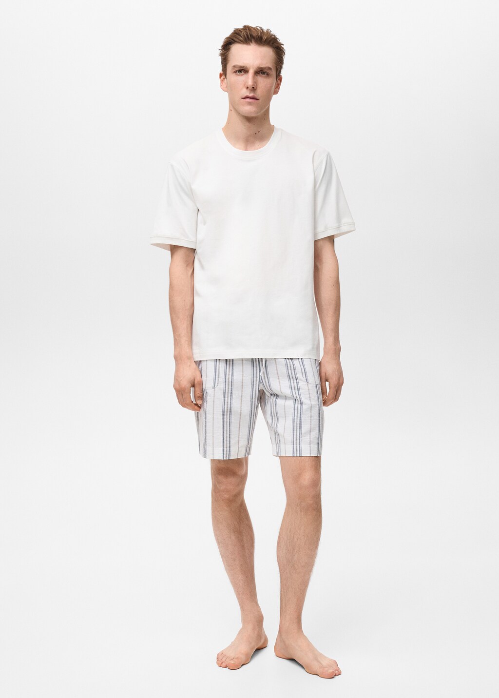 Pack of 100% cotton short pyjamas - Ecru