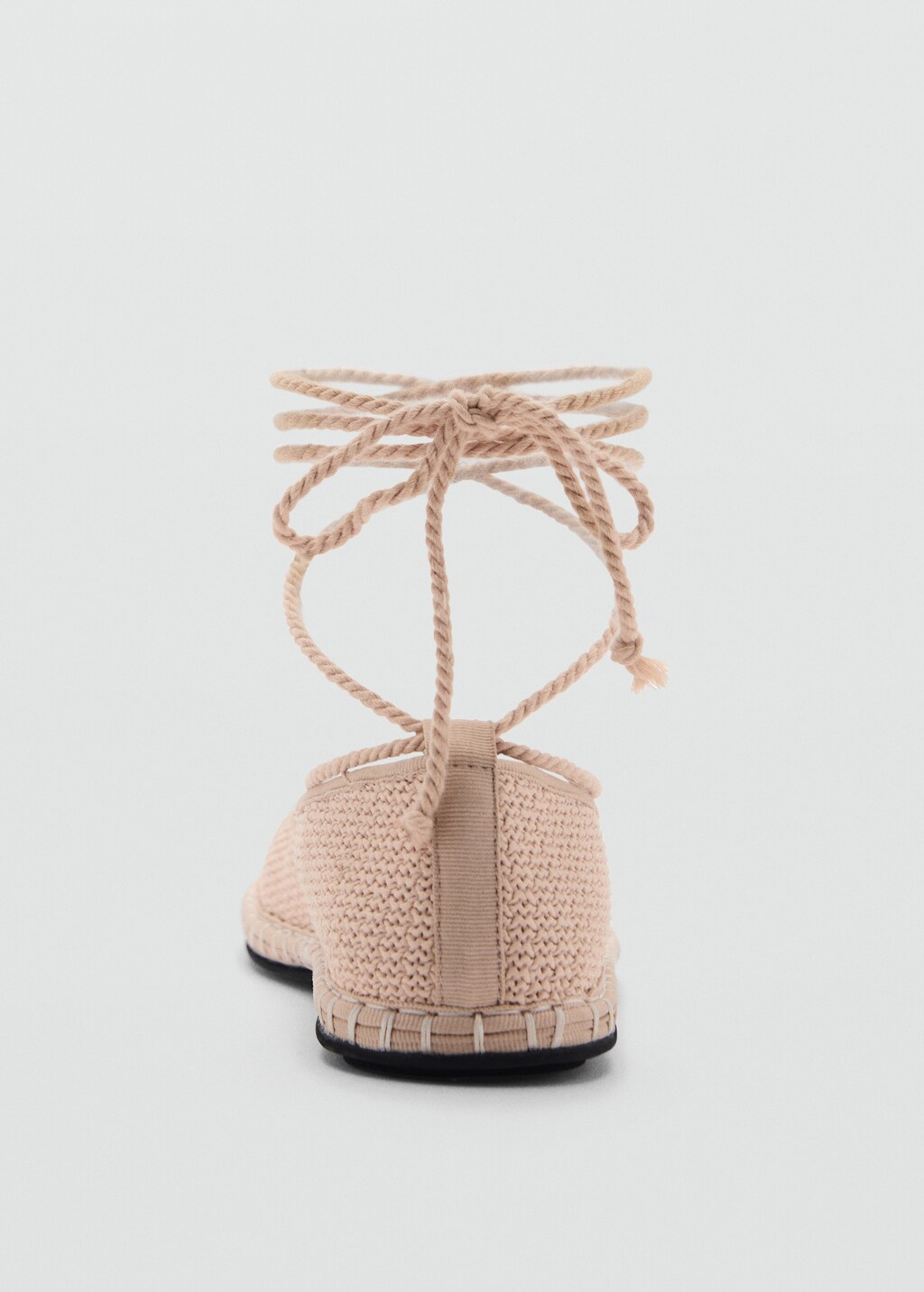 Knitted lace-up ballet flats - Beige